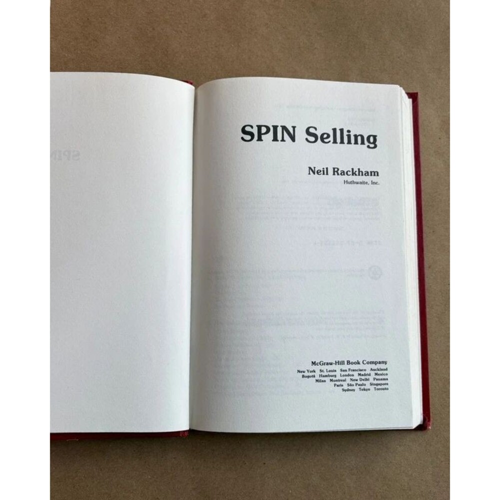 SPIN Selling Neil Rackham McGraw Hill Hardcover Sales Classic Business Book